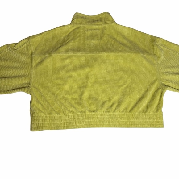 Aerie Cropped Corduroy Zip Jacket | Bright Yellow Green | Size M - Picture 5 of 14